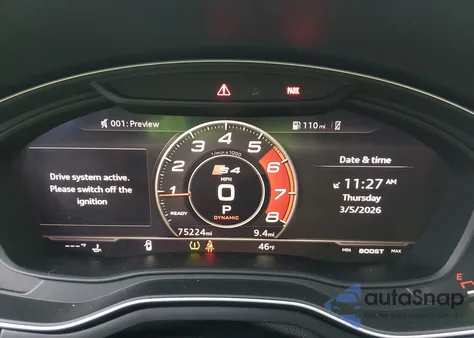 2018 Audi S4 3.0T Premium Plus z USA, uszkodzony, nr VIN WAUB4AF46JA010697